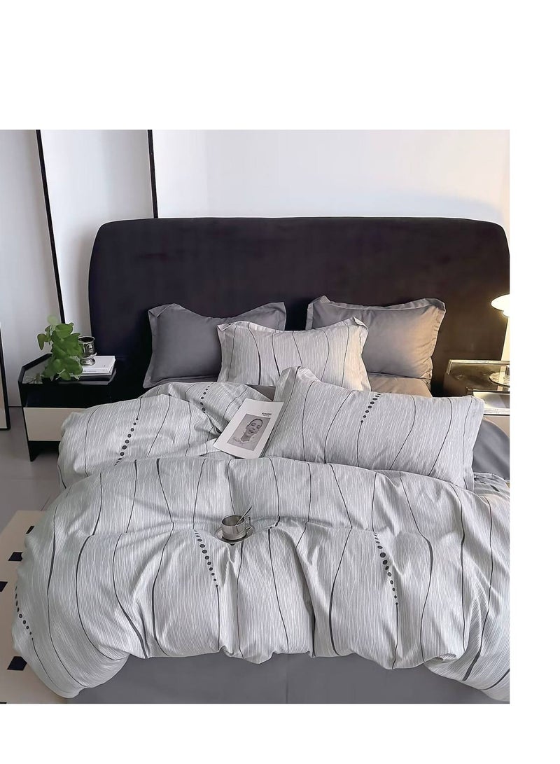 6Pcs Bedding Set Solid Color Luxury Bedding Duvet Cover Set  King Size Bed Set Flower design