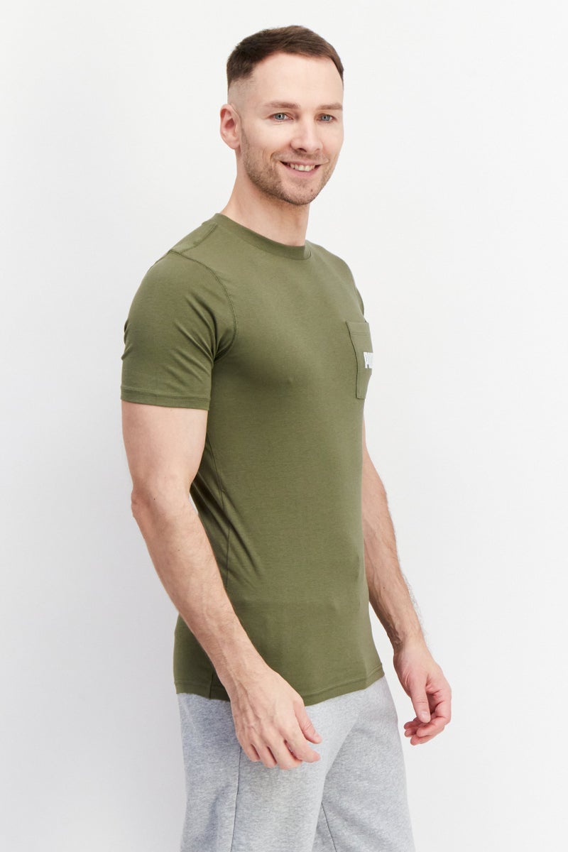 PUMA تي شيرت تدريب قصير الأكمام للرجال، زيتوني - Image 4