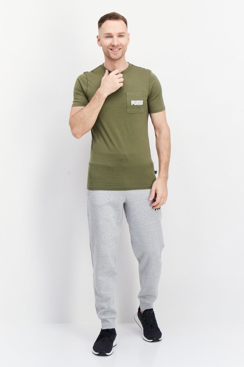 PUMA تي شيرت تدريب قصير الأكمام للرجال، زيتوني - Image 2