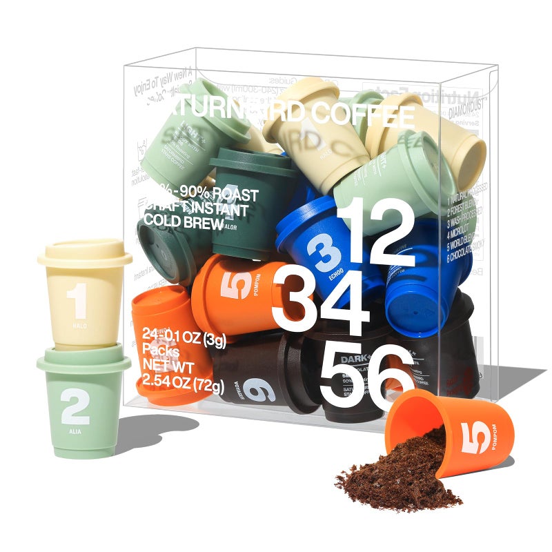Saturnbird Instant Coffee Pods, Light/Medium/Dark Roast, 100% Arabica, Freeze-dried Coffee without Machine, Brew with Hot/Cold Water or Milk, 24 Count (NO.1-6 MIX) - Image 1