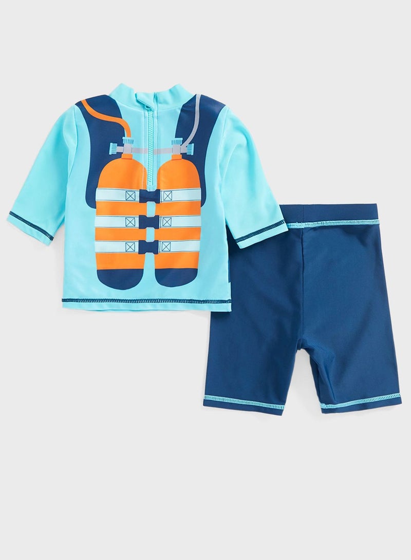 mothercare Kids Graphic T-Shirt & Shorts Set - Image 2