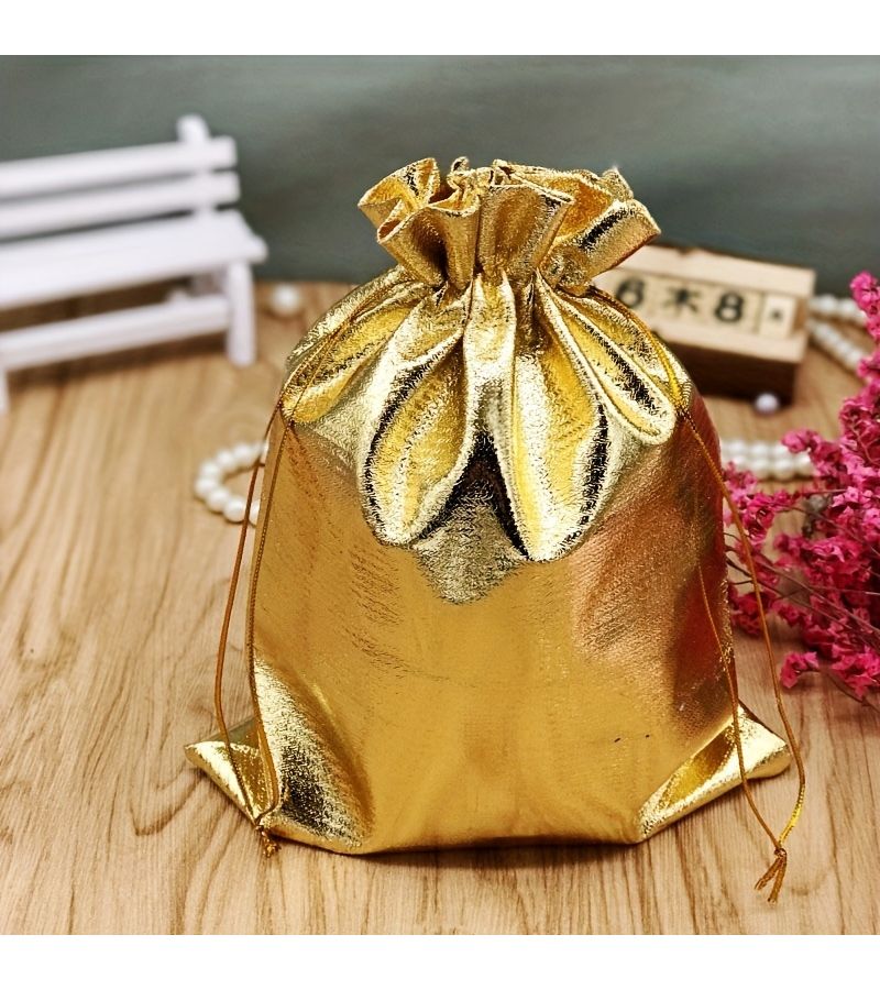 30pcs Golden Organza Drawstring Gift Bags for Jewelry Wedding Candy - Image 5