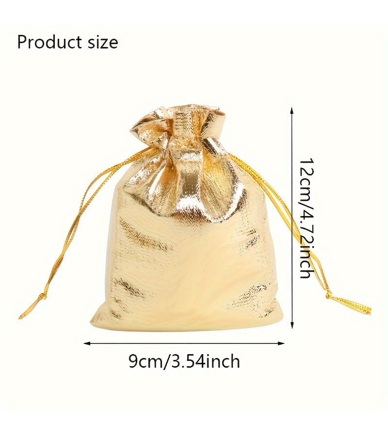 30pcs Golden Organza Drawstring Gift Bags for Jewelry Wedding Candy - Image 3