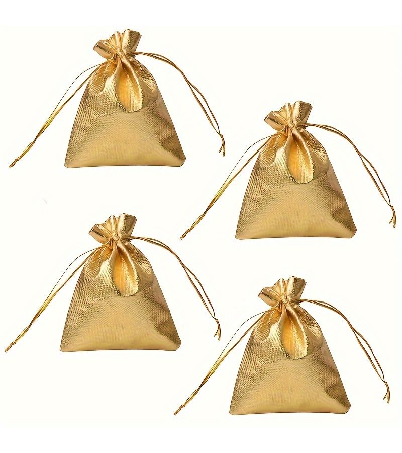 30pcs Golden Organza Drawstring Gift Bags for Jewelry Wedding Candy - Image 4
