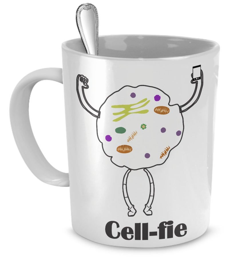 SpreadPassion CellFie Coffee Mug  Science Gift