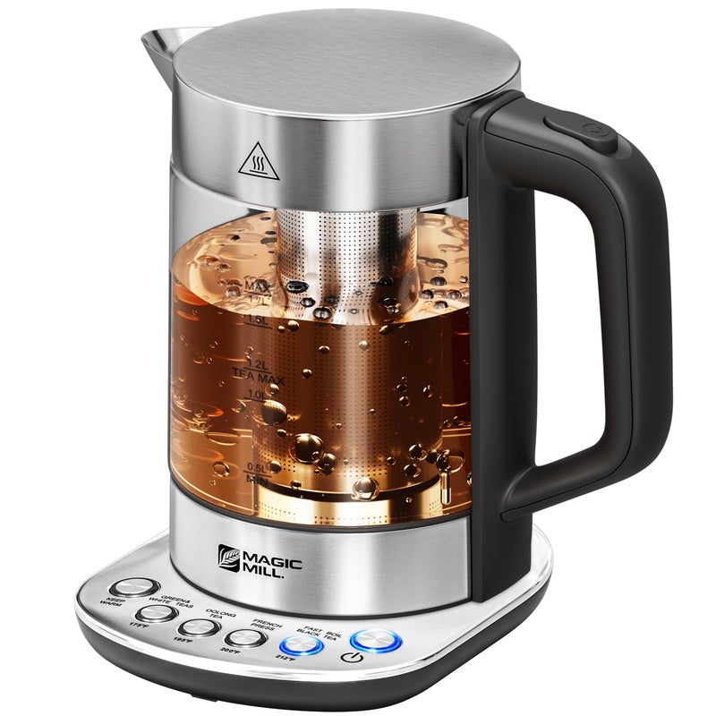 Magic Mill Pro Electric Kettle with tea Infuser and Temperature Control - Keep Warm Function, Rapid Boil, Automatic Safety Shut Off, BPA Free, No Plastic on Water, British Patent Technology,Large 1.7L - Image 1