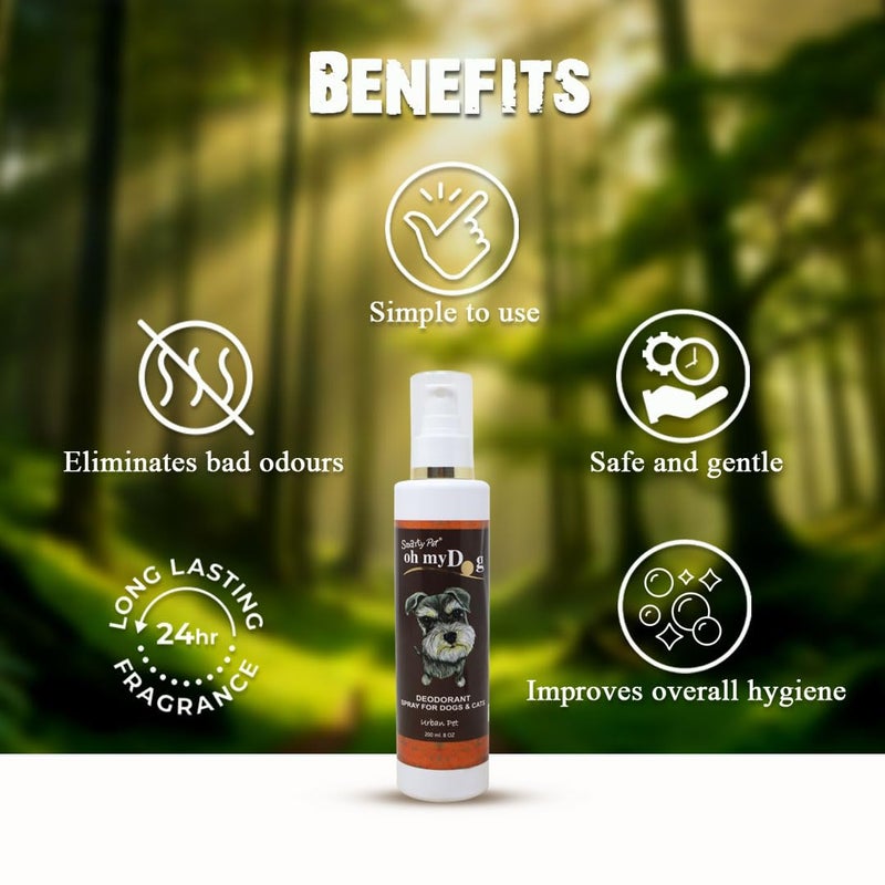 Plushmate Oh My Dog Urban Pet Deodorant Spray Control Body Odour & Keep Coat Smelling Fresh for Dogs, Puppies, Cats and Kittens - 200ml - Image 3