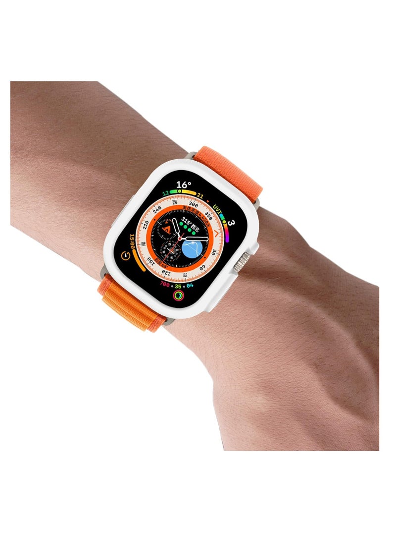 Compatible with Apple Watch Ultra 49 mm case All-Round Shockproof TPU Silicone Protective Cover Bumper Shock-Absorbing Scratch-Resistant Protective case for Apple Watch Ultra 49 mm (White) - Image 2