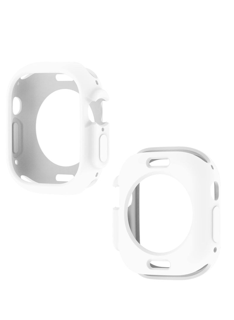 Compatible with Apple Watch Ultra 49 mm case All-Round Shockproof TPU Silicone Protective Cover Bumper Shock-Absorbing Scratch-Resistant Protective case for Apple Watch Ultra 49 mm (White) - Image 3
