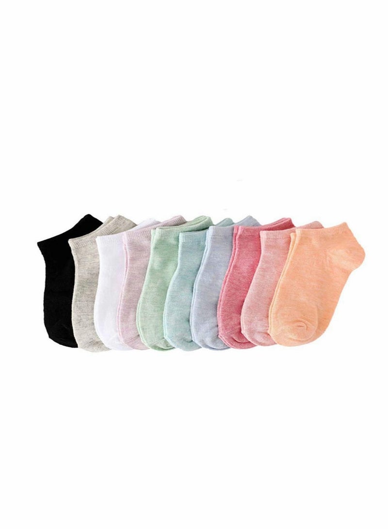 Excefore 10 Pairs Of Solid Color Socks, Environmentally Friendly Casual Low Ankle Socks For Men And Women - Image 1