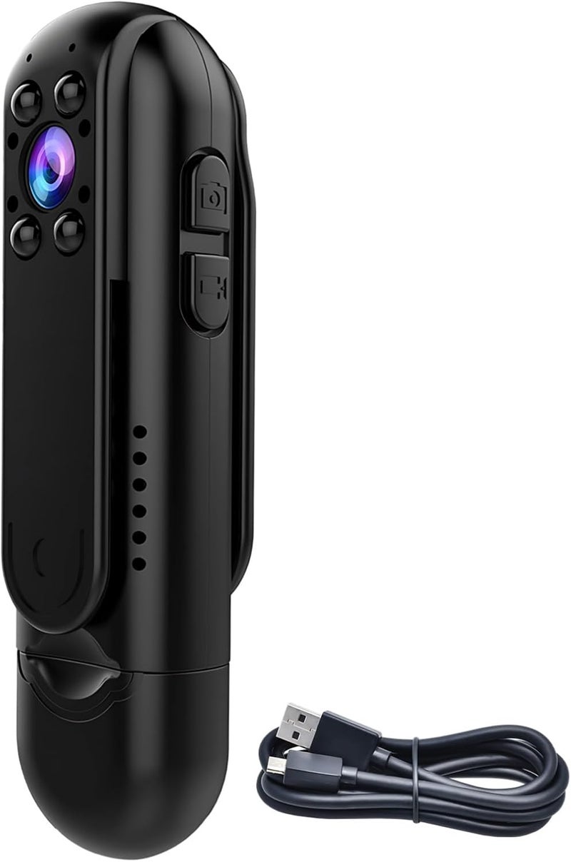 Camera Mini 1080P Hd, with 140° Wide Angle Lens, Wearable Portable, Infrared Night Vision, 6-Hour Battery Life, for Surveillance, Outdoor Sports, and Law Enforcement - Image 1