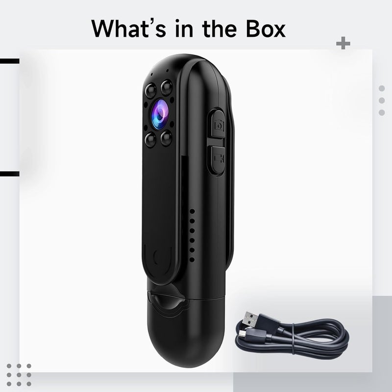 Camera Mini 1080P Hd, with 140° Wide Angle Lens, Wearable Portable, Infrared Night Vision, 6-Hour Battery Life, for Surveillance, Outdoor Sports, and Law Enforcement - Image 5