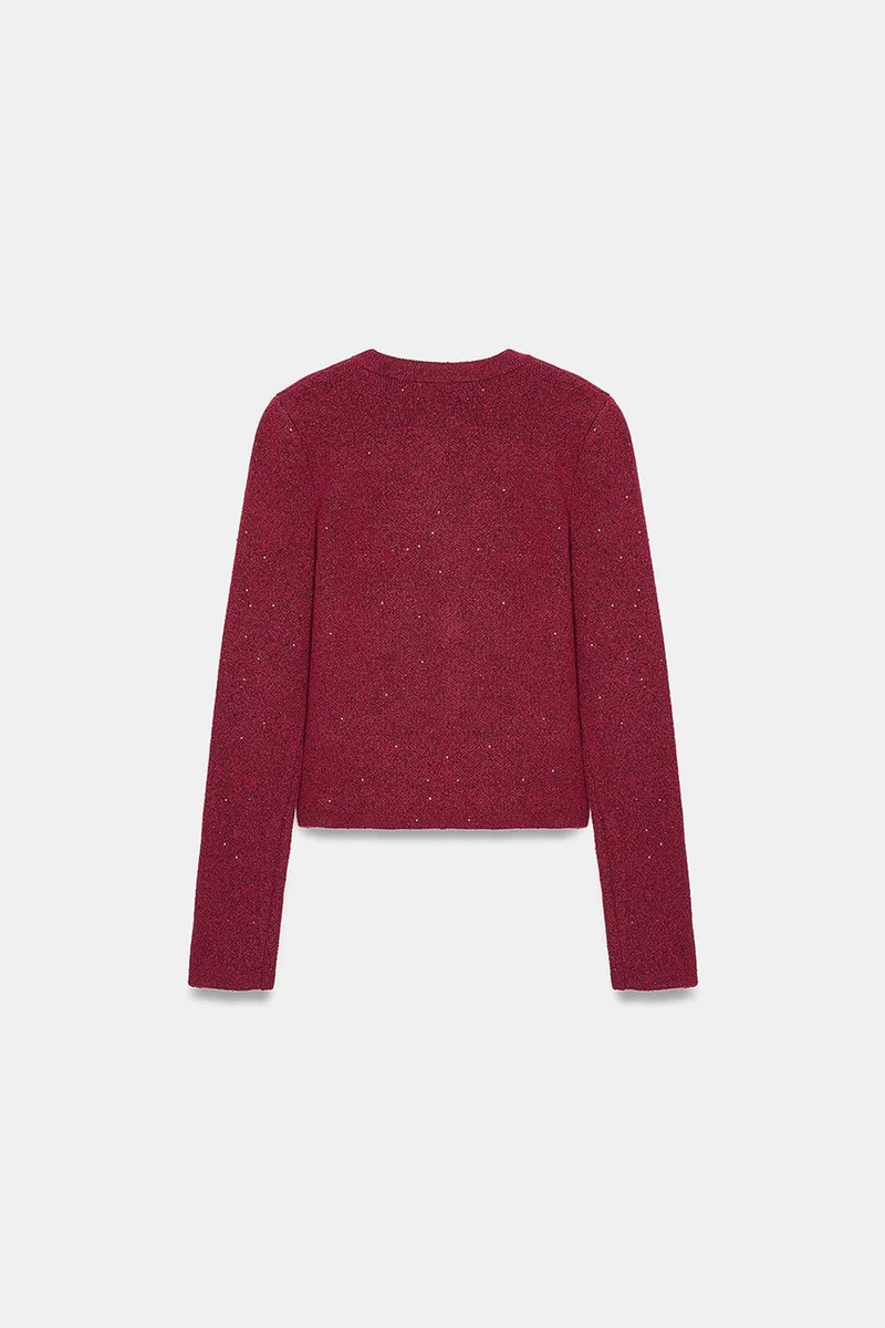 Dilvin Burgundy Red DILVIN Women's Knit Cardigan for Women | Best Price UAE