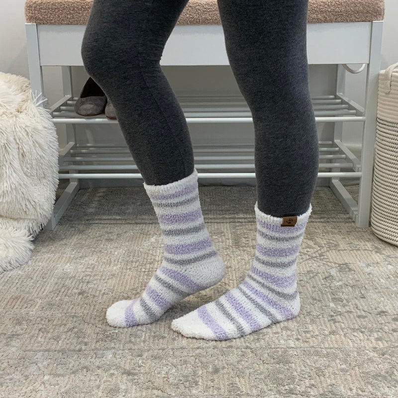 BEARPAW 4 Pair Pack Cozy Super Soft Lounge Socks Multi Pattern Crew Socks, High Rise - Image 2