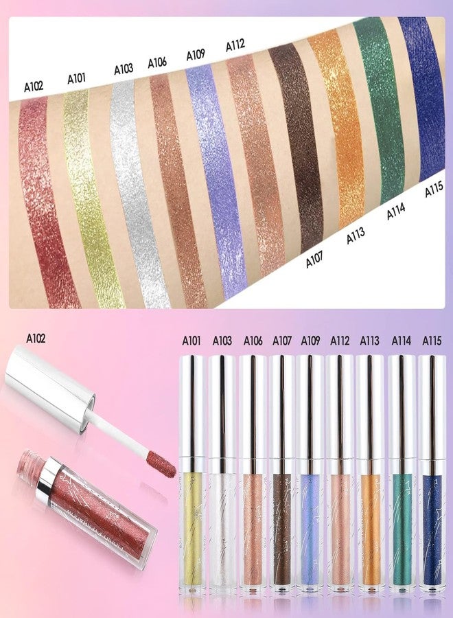 Coalitione Liquid Eyeshadow 12 Colors Long Lasting Waterproof Shining Shimmer Glitter Eyeline liquid Matte Eyeshadow ,Elves Makeup Girls Eyeshadow for Party Festival Makeup Beauty - Image 5