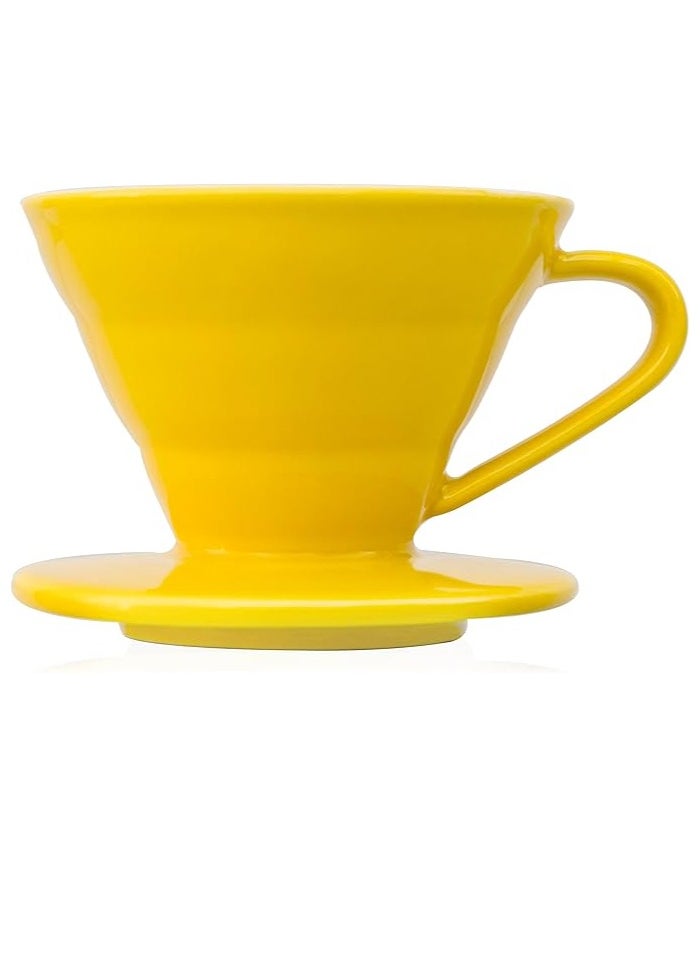 رانك  قمع تقطير V60 سيراميك 01 اصفر ابيض  - Image 1