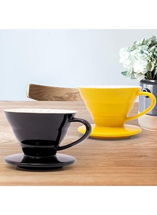 رانك  قمع تقطير V60 سيراميك 01 اصفر ابيض  - Image 3