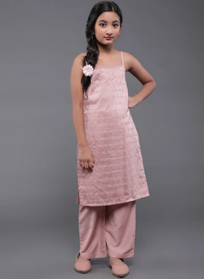 أيه كيه إس Rose Gold Kurta Set for Girls