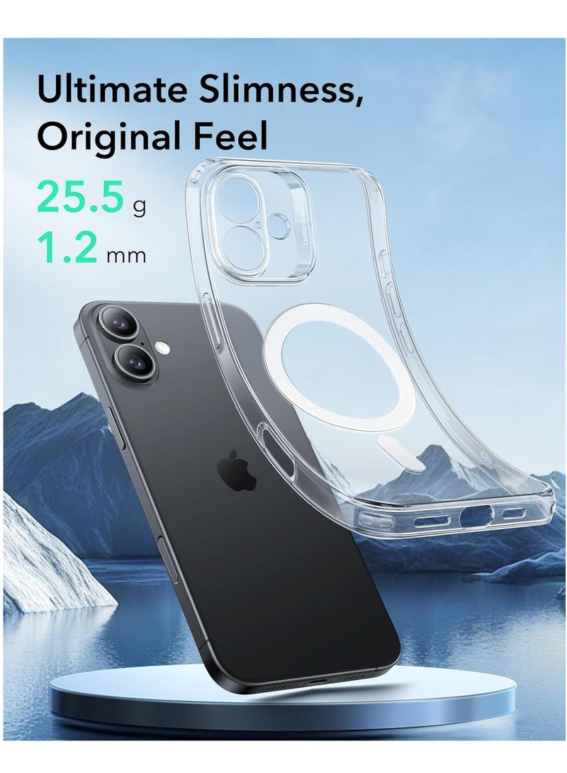 إلترازون iPhone 16 Case - MagSafe Compatible, Shockproof Thin Cover with Camera Protection, Resists Yellowing and Scratches - Clear, Zero Series - Image 3
