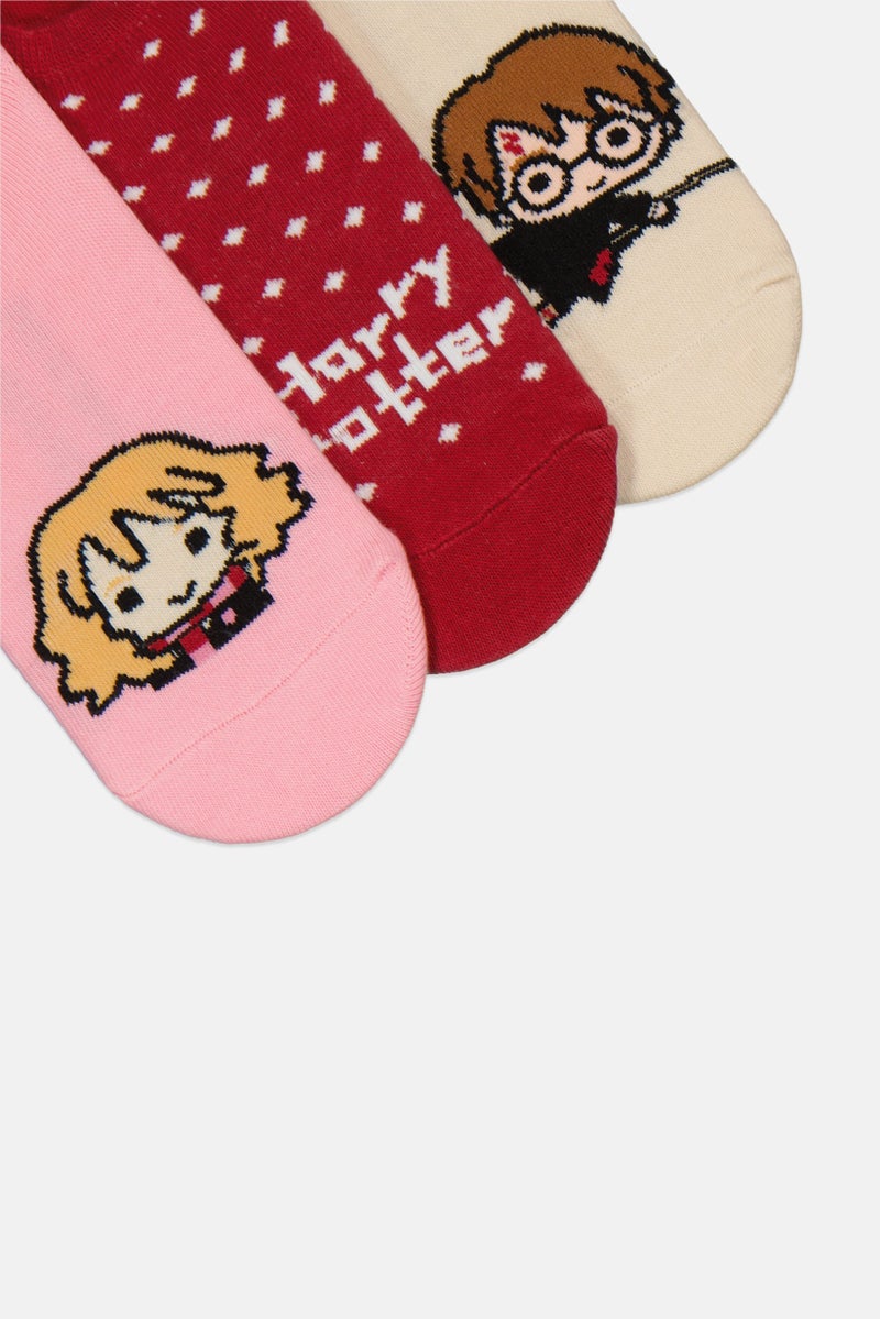 Warner Bros Kids Girl 3 Pairs No Show Socks, Multicolor  - Image 3