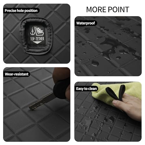 TTX LIGHTING Cargo Mat & Backrest Mat for 2020-2025 Kia Telluride 7 Seats with 2nd Row Rear Backrest Mat, All Weather 2nd & 3rd Row Back Seat Protector Leather Cargo Liner Trunk Mat for Telluride Accessories - Image 5
