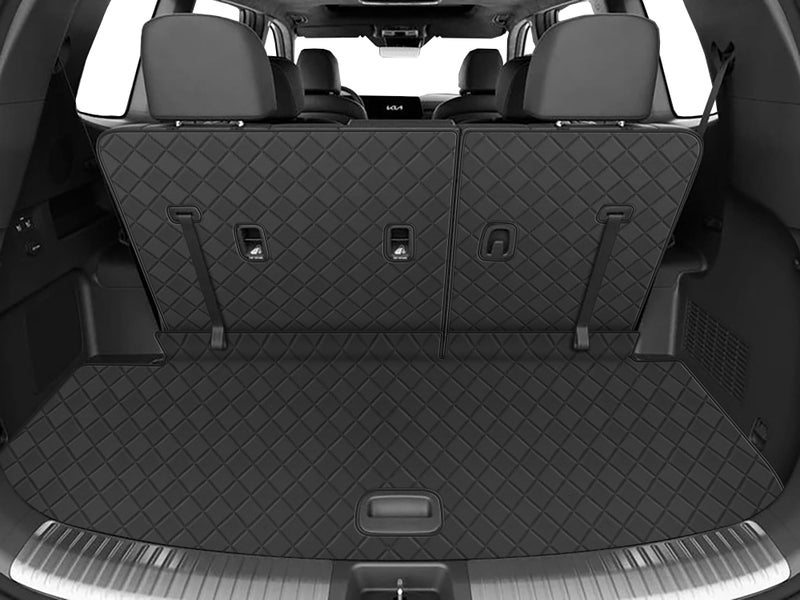 TTX LIGHTING Cargo Mat & Backrest Mat for 2020-2025 Kia Telluride 7 Seats with 2nd Row Rear Backrest Mat, All Weather 2nd & 3rd Row Back Seat Protector Leather Cargo Liner Trunk Mat for Telluride Accessories - Image 3