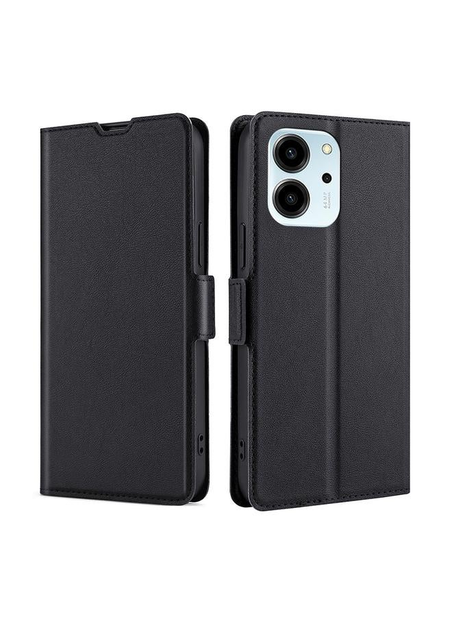 اس-توب جراب هاتف Honor 80 SE فائق النحافة مصنوع من الجلد مع مشبك جانبي للجهد - Image 1