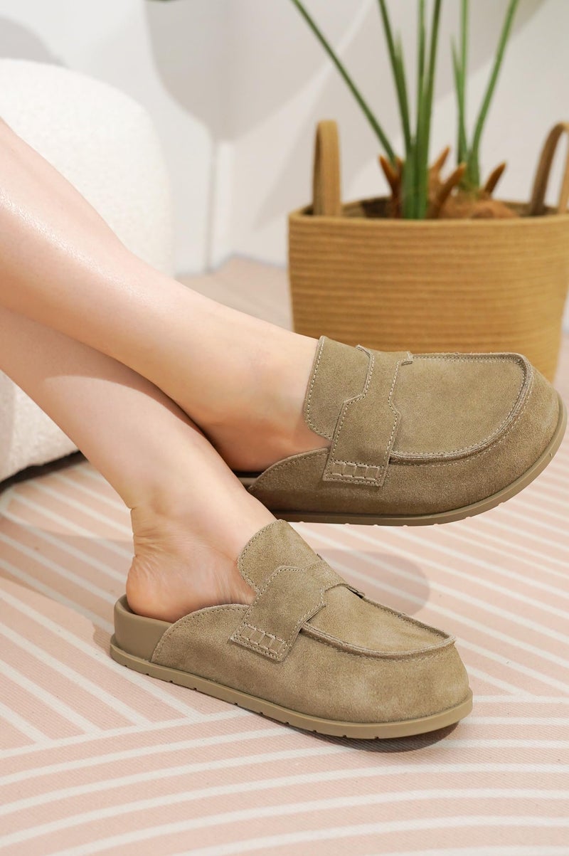 Project Cloud 100% Genuine Leather Womens Clogs - Plush & Soft Insole with Arch Support Non Slip Mules & Clogs for Women Footwear - Water Resistant Women Shoes (Foamy, TAUPSUEDE, 6) - Image 2