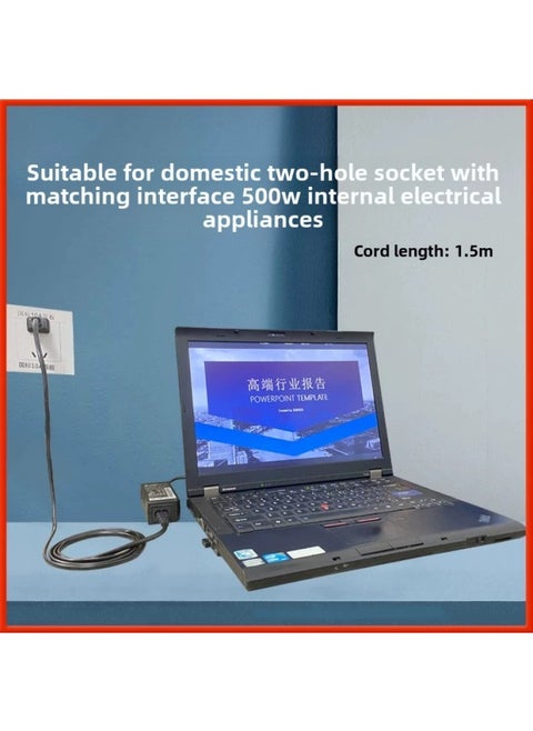 1.5 M US Standard 2 Flat Eight-character Tail 2-hole 8-character Power Cord GB Two Flat Plug 8-character Tail Power Cord-Color:GB 1.5m 0.5 Square