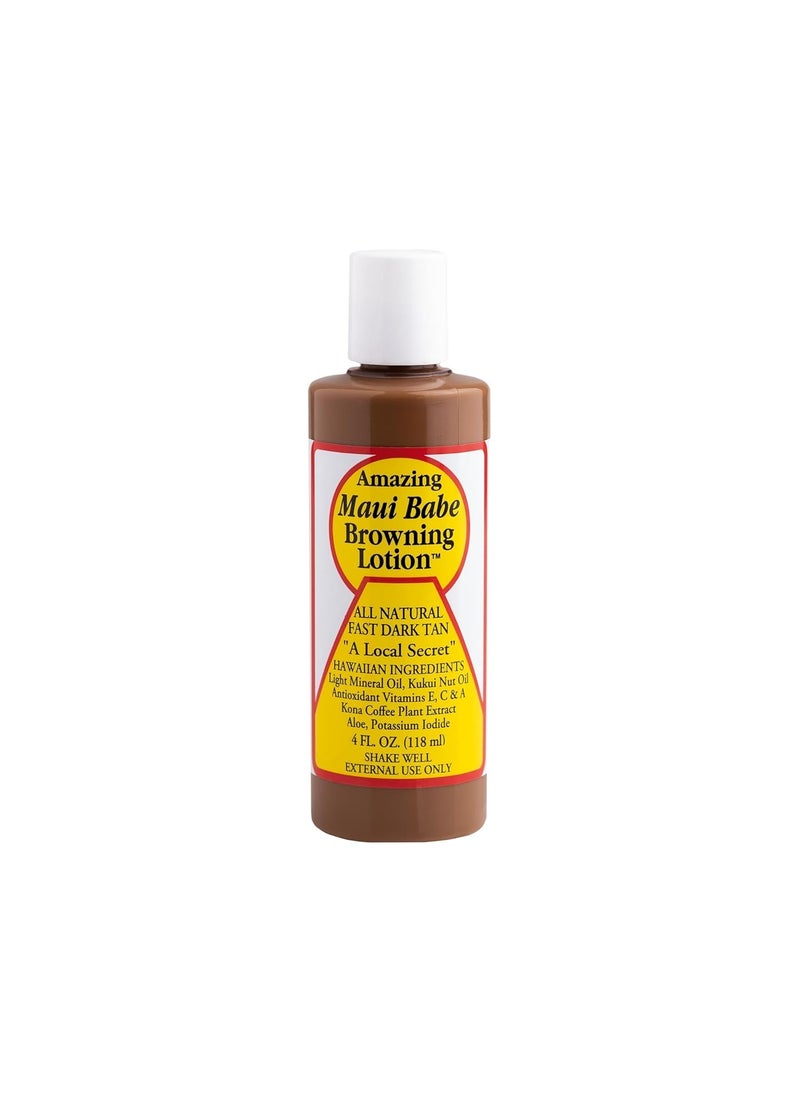 Maui Babe Browning Lotion All Natural Fast Dark Tan 4 fl.oz (5 bottles) 