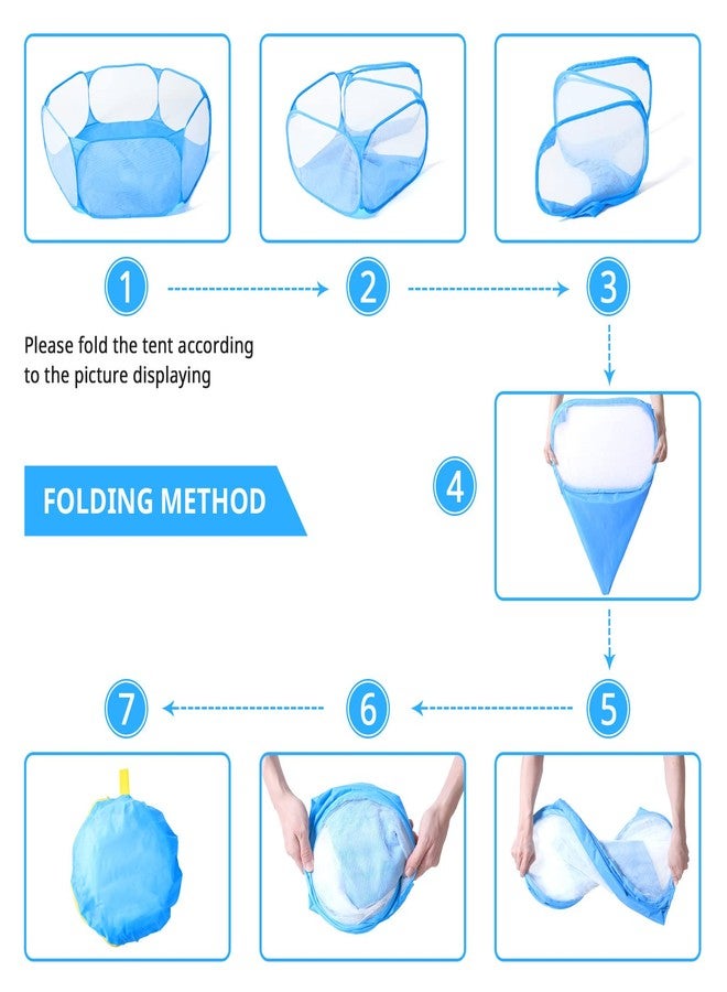 STARBOLO Kids Ball Pit Play Pool Play Tent, Toy Ball Play Pool Foldable Play Tent for Kids Girls Boys Pets Indoor and Outdoor, Balls Not Included (Blue). - Image 4