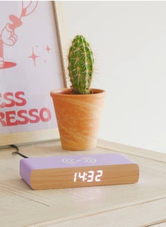 Steepletone Steepletone Wireless Charger and Beside Alarm Clock Digital Display Vibrant Colors Home Decor (Purple)  - Image 1