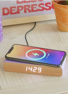 Steepletone Steepletone Wireless Charger and Beside Alarm Clock Digital Display Vibrant Colors Home Decor (Purple)  - Image 2