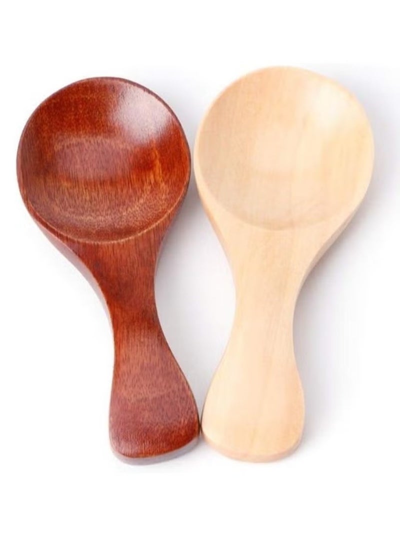 OMEVE Small Wooden Salt Spoon - 10 Pack Mini Wood Spoon with Short Handle, Perfect for Small Jars of Jam, Spices, Condiments, Seasoning, Sugar, Honey, Coffee, Tea, Mustard, Ice Cream, Milk Powder  - Image 5