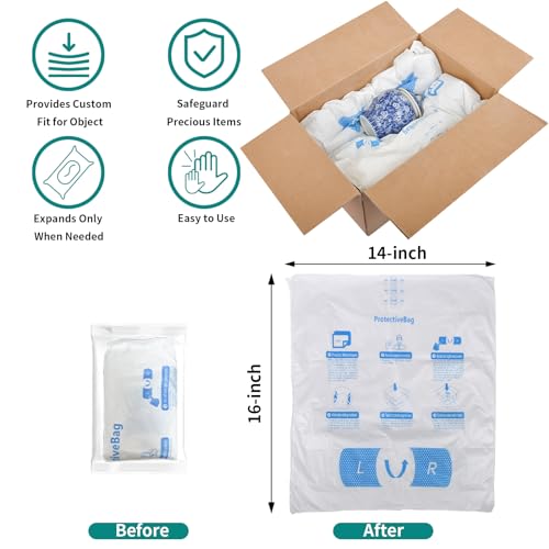 Umail 8 Pcs 14”x16” Expanding Foam Packaging for PC & Irregular-Shaped Items - Shockproof Expandable Packing Foam, Protective Computer Shipping Material for Electronics & Fragile Devices - Image 5