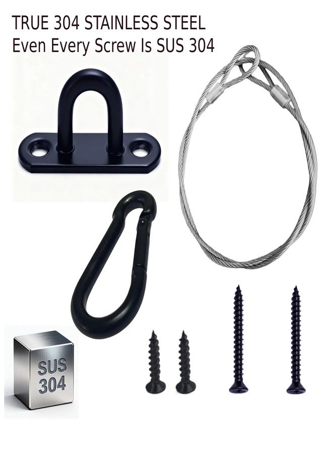 DAMILA 304 Stainless Steel Furniture Anchors - Heavy Duty Anti Tip Wall Anchor Kit with Quick Release, 400 lbs Support for Dresser, TV Stand, Bookcase & Cabinet (Black, 2 Pack) - Image 5