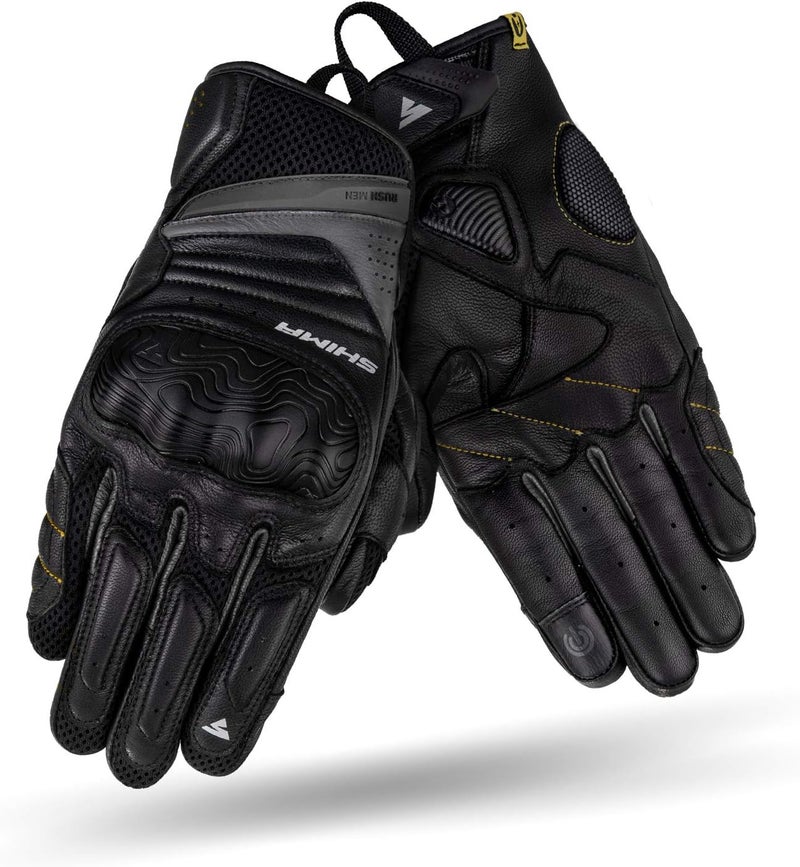 SHIMA Men's Rush Motorcycle Gloves - Durable Leather with Touchscreen Functionality - Image 3