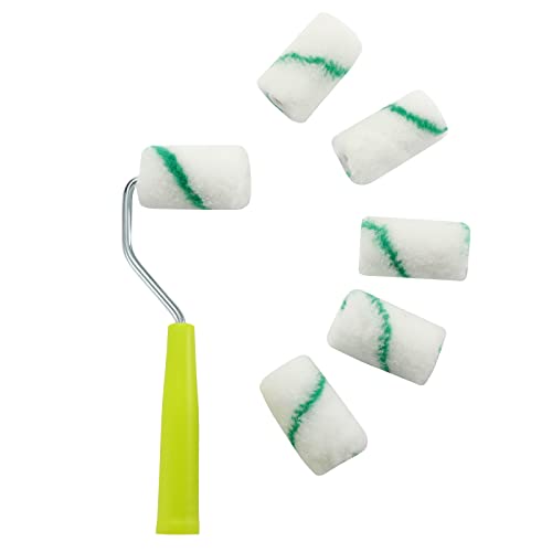 KUPOO Paint Roller,High-Density Fabric Roller with Frame,Tray,Mini Paint Roller Refills, 2" Painting Supplies for Smaller DIY Stenciling Projects(Pack of 8) - Image 2