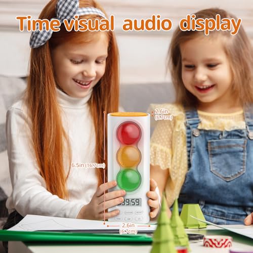 MeesMeek Traffic Light Visual Timer&ADHD Tool for Kids Adults Display Volume Adjustment, with 4 Ringtones for Classroom Desk Home Kitchen Game Countdown Pause Memory Function Charger Type C Included - Image 5