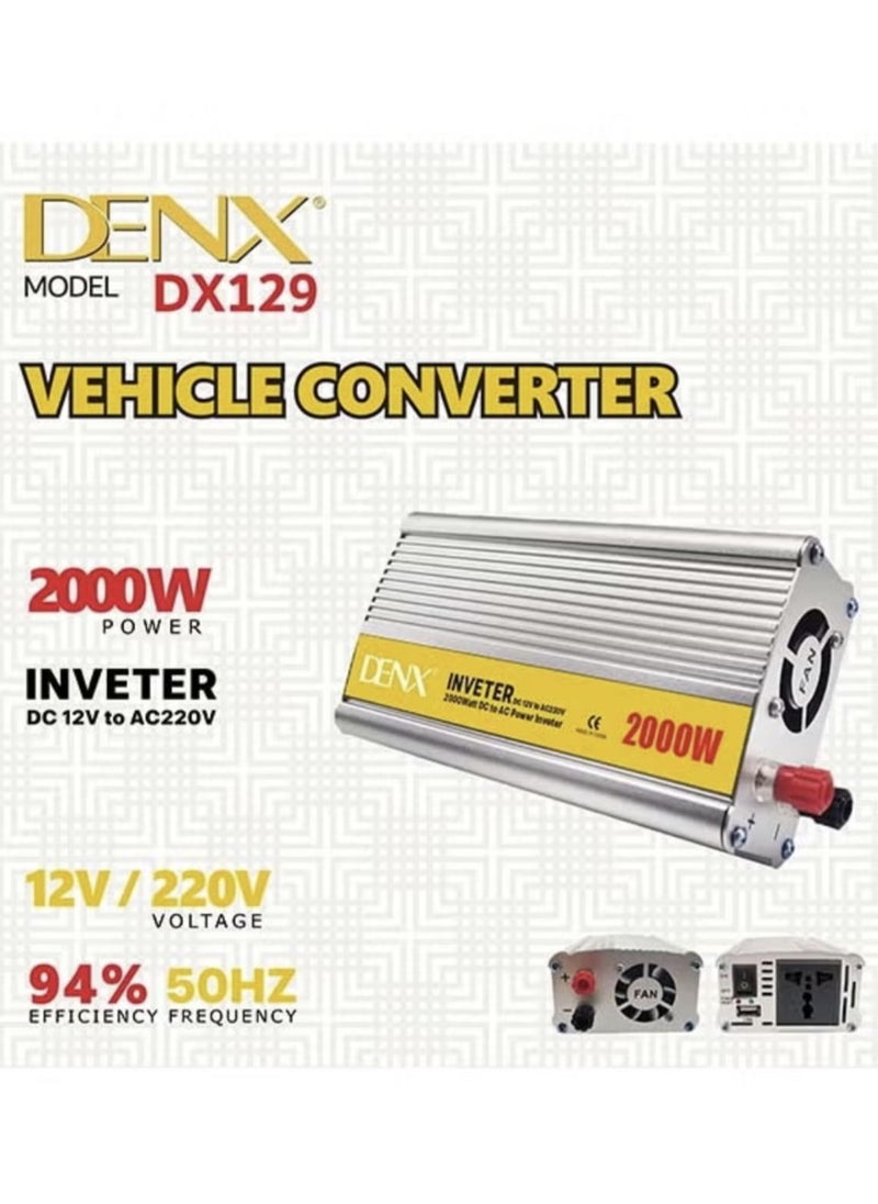 Automotive Power Inverter with USB Port and Fast Charger 2000W 12V to 220V
