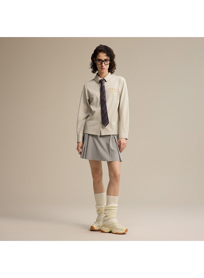 PALLADIUM قميص نسائي بأكمام طويلة كاجوال بتصميم خطوط متعددة الألوان - Image 3