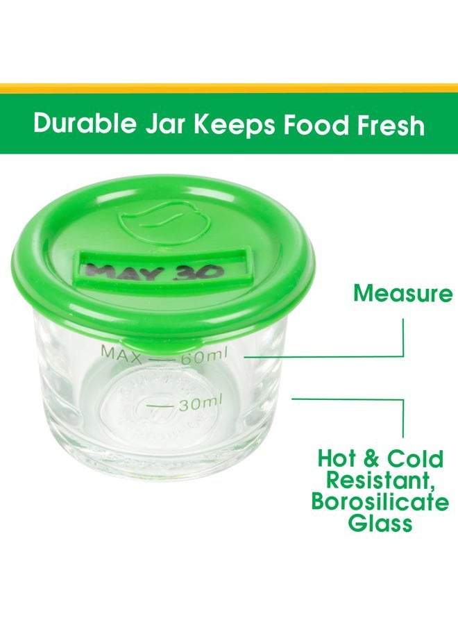 Sprout Cups Glass Baby Food Storage Containers w Write What You Want Lids (4 Pk)- 2oz Jars with Storage Tray & Dry-Erase Marker- Microwave, Freezer, & Dishwasher Safe- For Homemade Babyfood, Breast Milk- BPA Free - Image 5