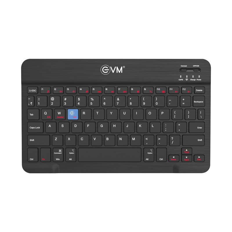 EVM EnEdge 9.7 inch Wireless Rechargeable Keyboard - Bluetooth 5.0 with Type-C Interface, Ultra-Slim & Lightweight, Compatible with Tablets, Smartphones WLKM - Image 1