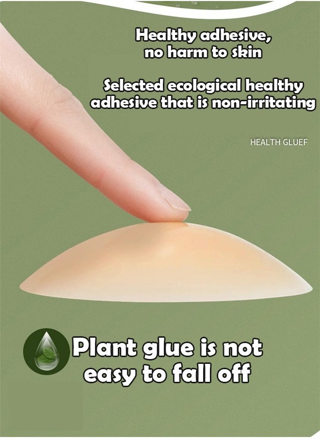 ZCM-HAPPY Set of 2 Pairs Anti-Exposure Self-Adhesive Nipple Stickers With Glue - Ultra Thin and Invisible Chest Stickers  - Image 4