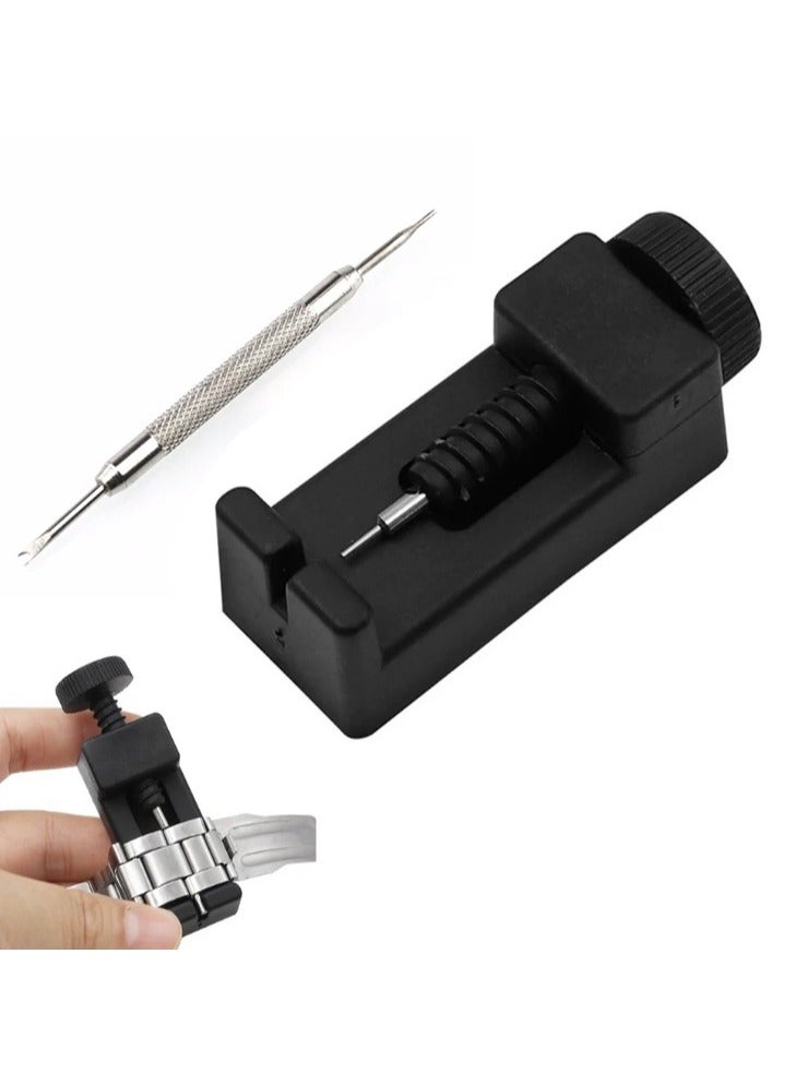 أداة إزالة روابط الساعة مجموعة أدوات إزالة دبابيس سلسلة الرباط لضبط وإصلاح سوار الساعة لصانعي الساعات أداة إزالة كهربائية لبدائل نصائح الحفر ضبط روابط سوار الساعة (مع الأداة) - Image 1