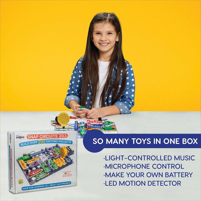 Snap Circuits 203 Electronics Exploration Kit | Over 200 STEM Projects | Full Color Project Manual | 42 Snap Modules | Unlimited Fun - Image 2