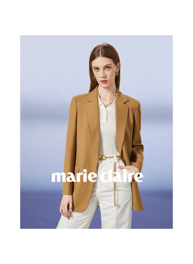 Marie Claire Autumn Light Office Style Single Suit Fashion Light Luxury Notch Lapel Suit Business Casual Jacket Women - Image 3