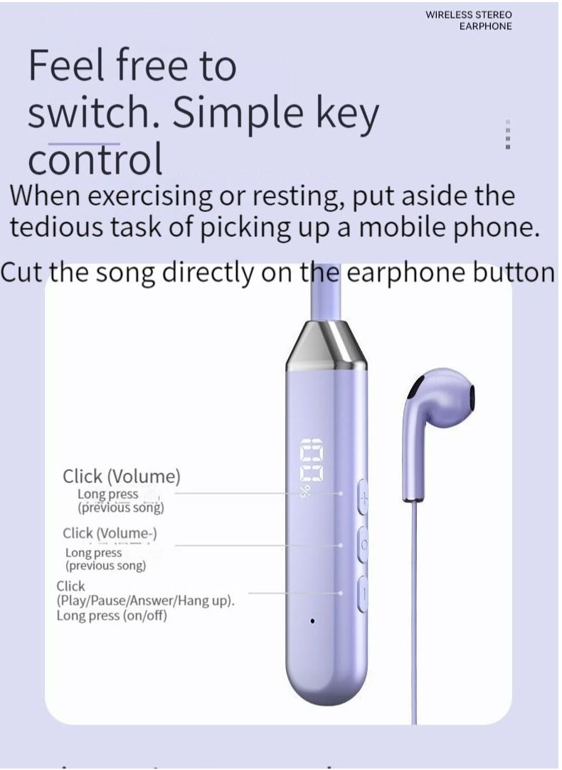 Generic Bluetooth Neck Sports Wireless Headphones Dual Half In-Ear Universal Ultra Long Standby Blue  - Image 3