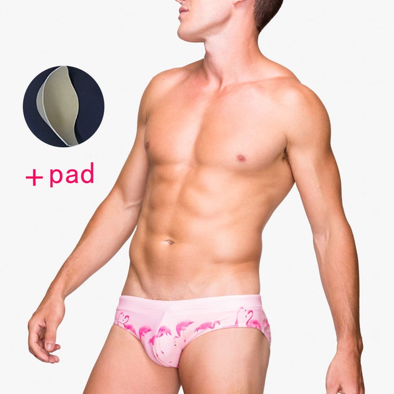 UXH and trend Flamingo printing with Cup stereo triangle swimming trunks foreign trade beach bikini swimming trunks - Image 3