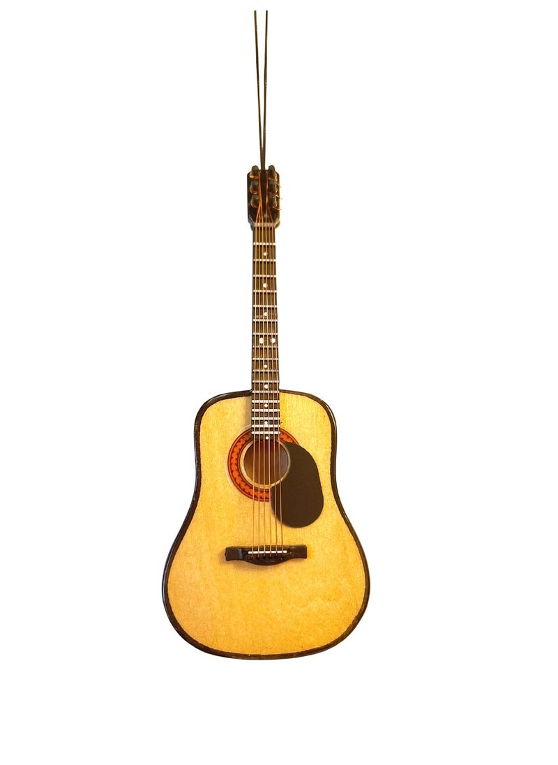 Broadway Gifts Broadway Gifts 5 Inch Natural Wood String Guitar Ornament Decoration for Christmas 